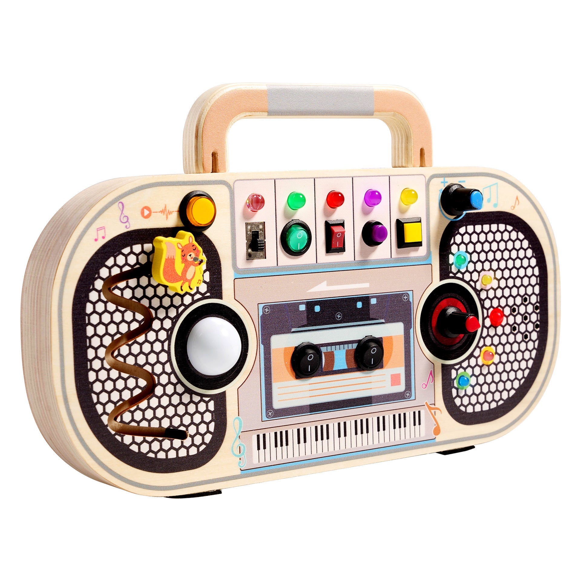Children's wooden early education toys, switches, circuit recorders, busy boards, enlightenment, hands-on cognition, new LED lights