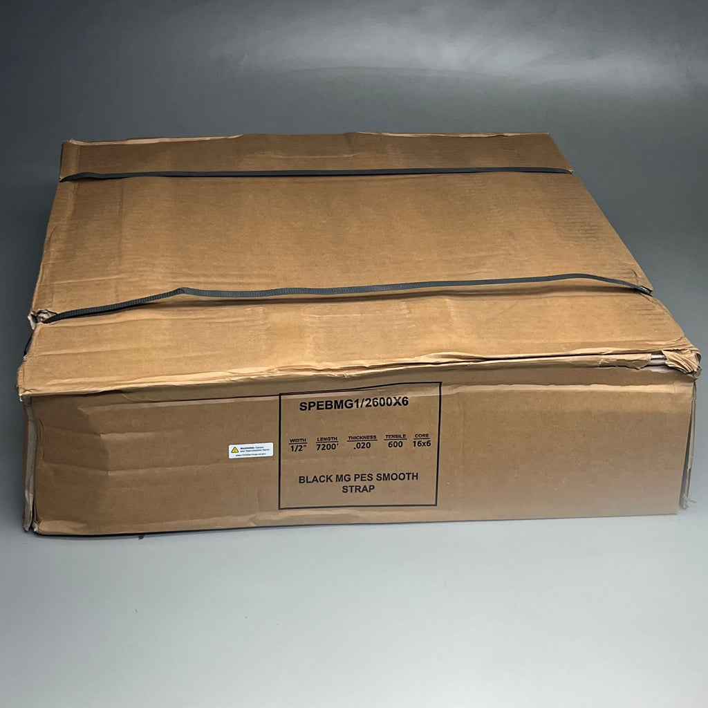 SECURE LOAD STRAPS Smooth Waxed MG Polyester Strapping  1/2" x .020 x 7200' BLACK