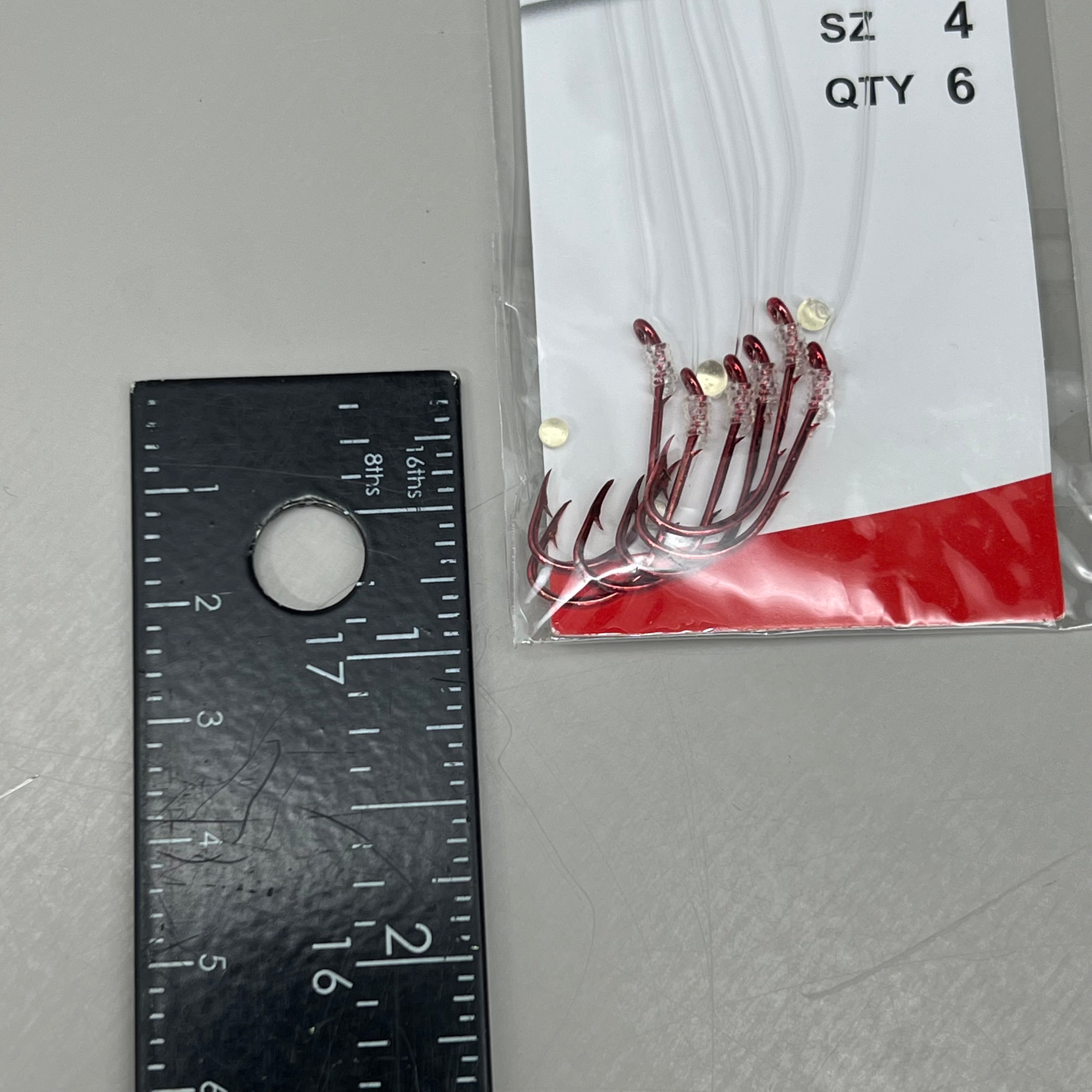 EAGLE CLAW(3 PACK) Medium Wire Baitholder Snell Worms & Chunk Red #4 6pc 391GE-4