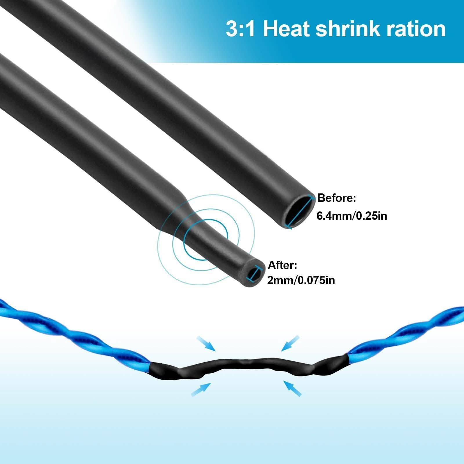98Ft Heat Shrink Tubing Roll Waterproof Insulation Sealing