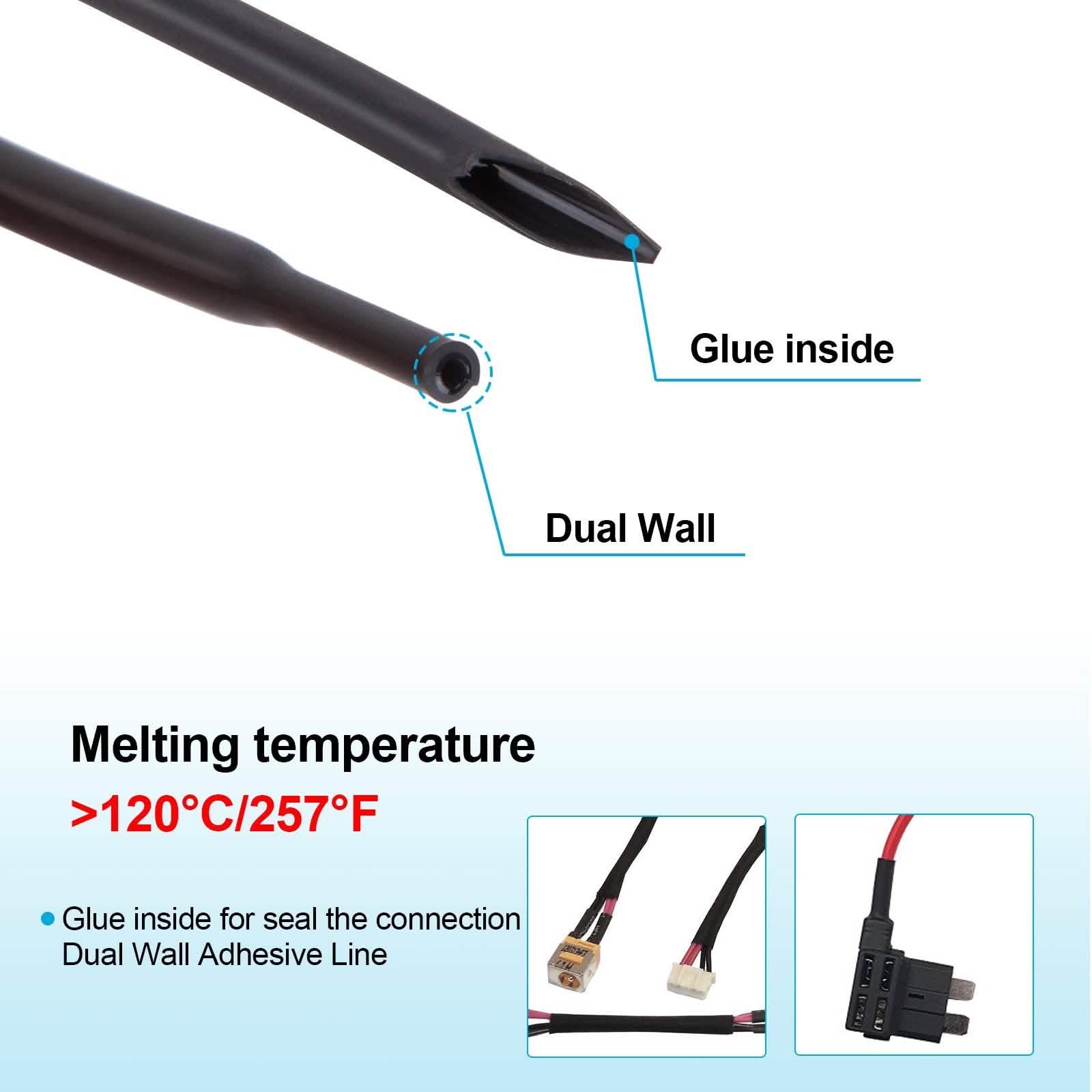 98Ft Heat Shrink Tubing Roll Waterproof Insulation Sealing