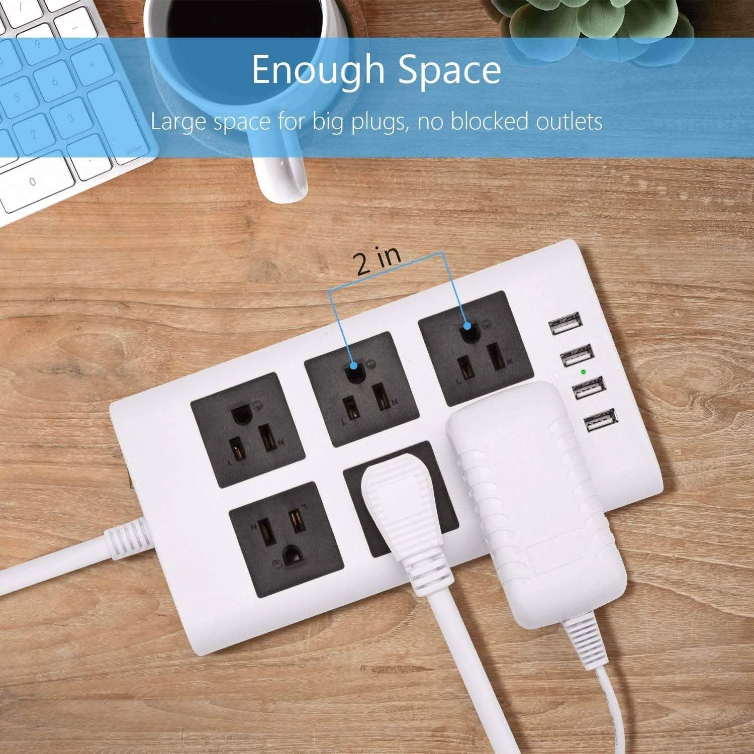 9.8ft USB Power Strip Surge Protector