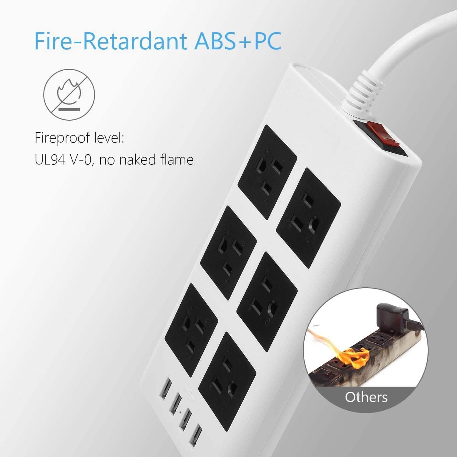 9.8ft USB Power Strip Surge Protector