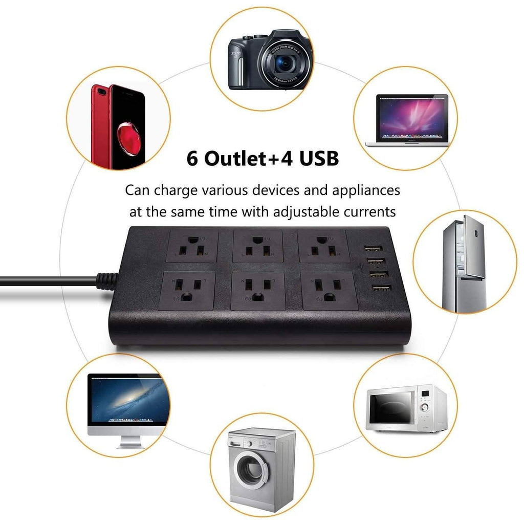 9.8ft USB Power Strip Surge Protector