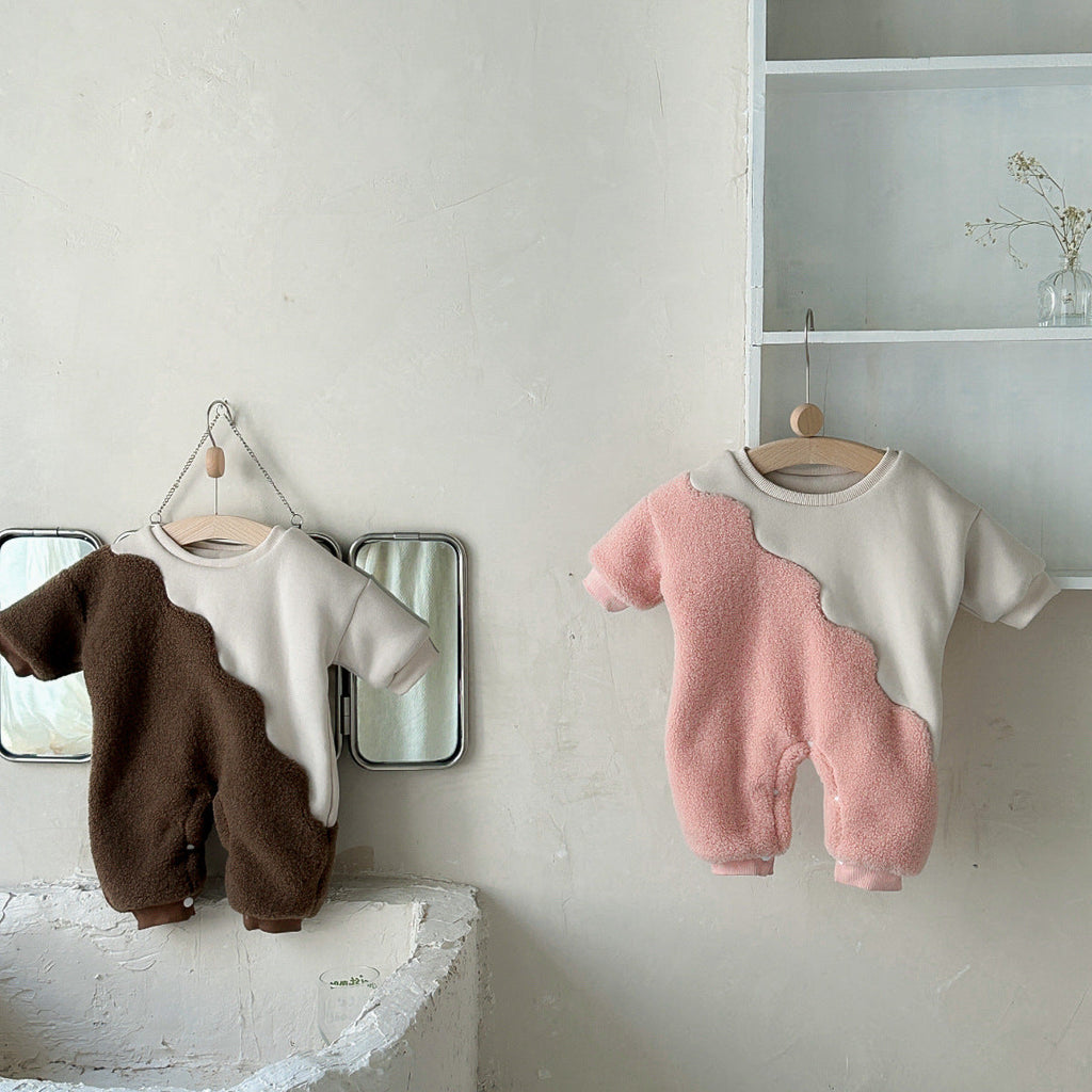Baby Bodysuit With Fleece Lining Extra Thick Warm Romper