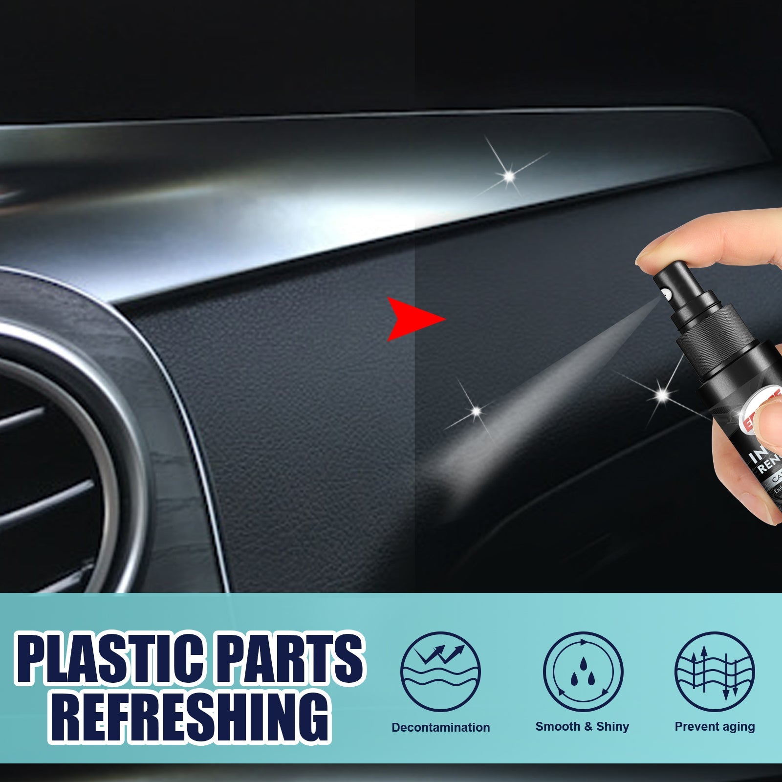 Automotive Interior Repair Spray, Clean Interior Leather Maintenance Spray Car Interior Refurbishment Spray
