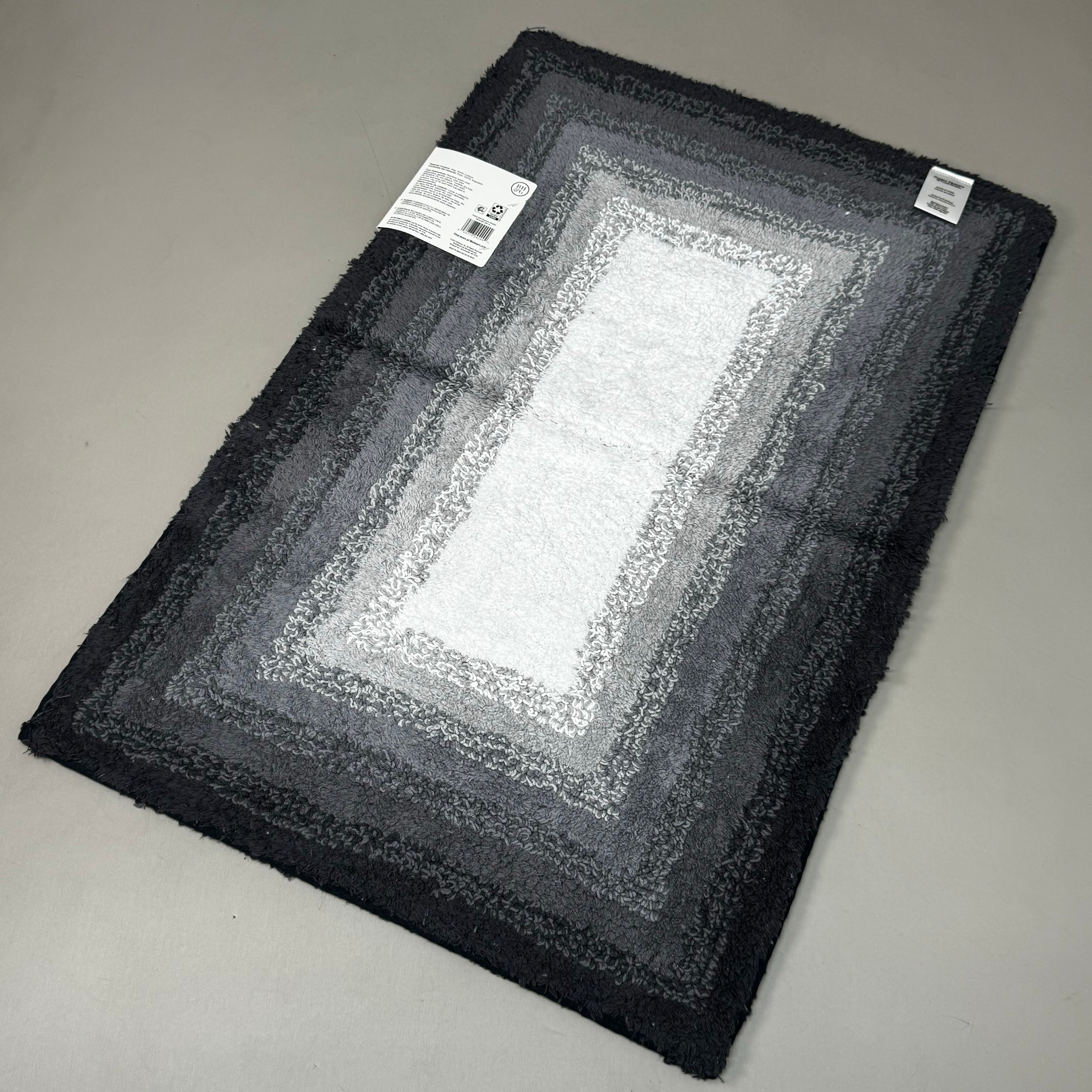 BETTER HOMES & GARDEN (2 PACK) Cotton Reversible Bath Rug 20X30" Ombre Grey