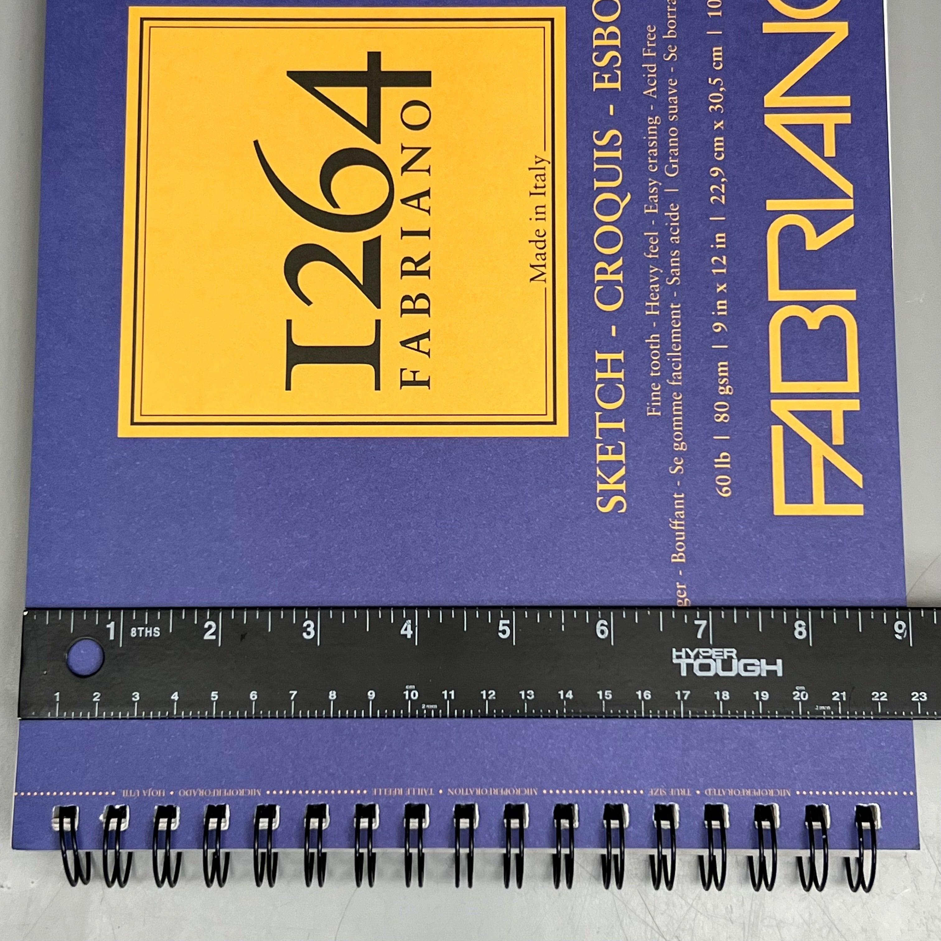 FABRIANO (5 PACK) I264 Sketch Paper Pads 9" x 12" ITALY 100 Sheets (500 TOTAL) White