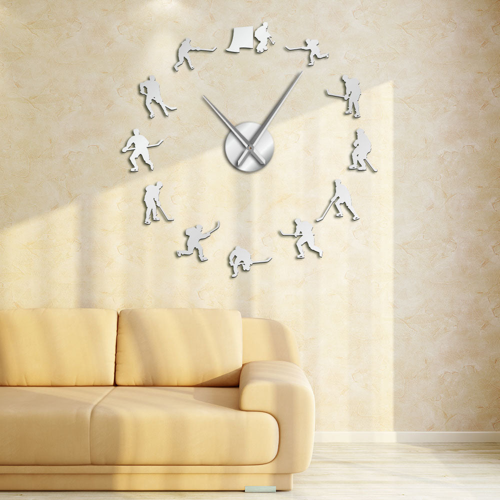 Frameless DIY Wall Clock 3D Mirror Wall Sticker