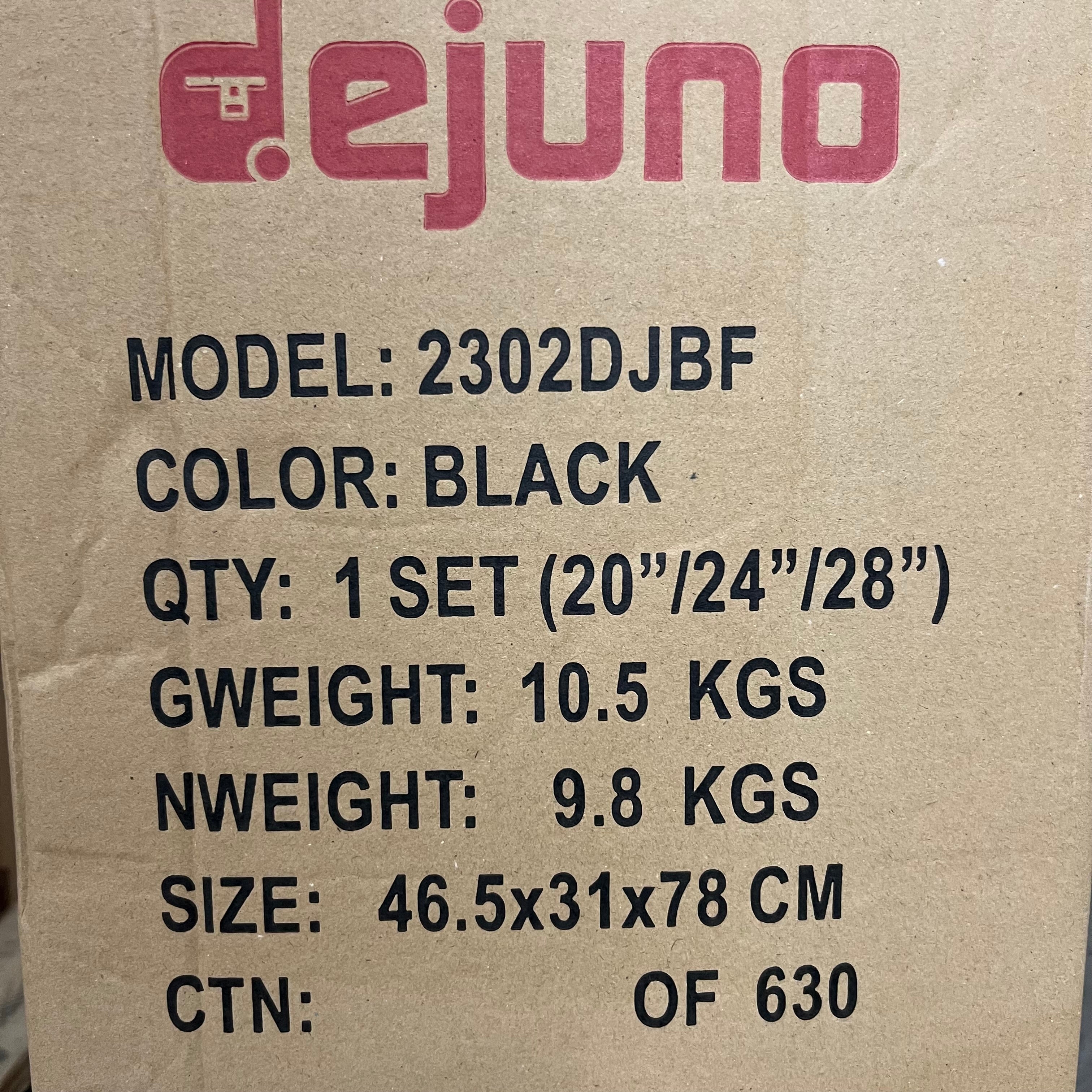 DEJUNO (3 PACK) Lightweight Expandable Spinner Luggage Suitcase Set Black 2302DJBF
