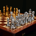 International Chess High end Gift Box Metal Chess Pieces Wooden Chess Board Western Chess