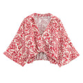 Style Women's Fashion Casual Printed Long Sleeve Top and Wide Leg Pants