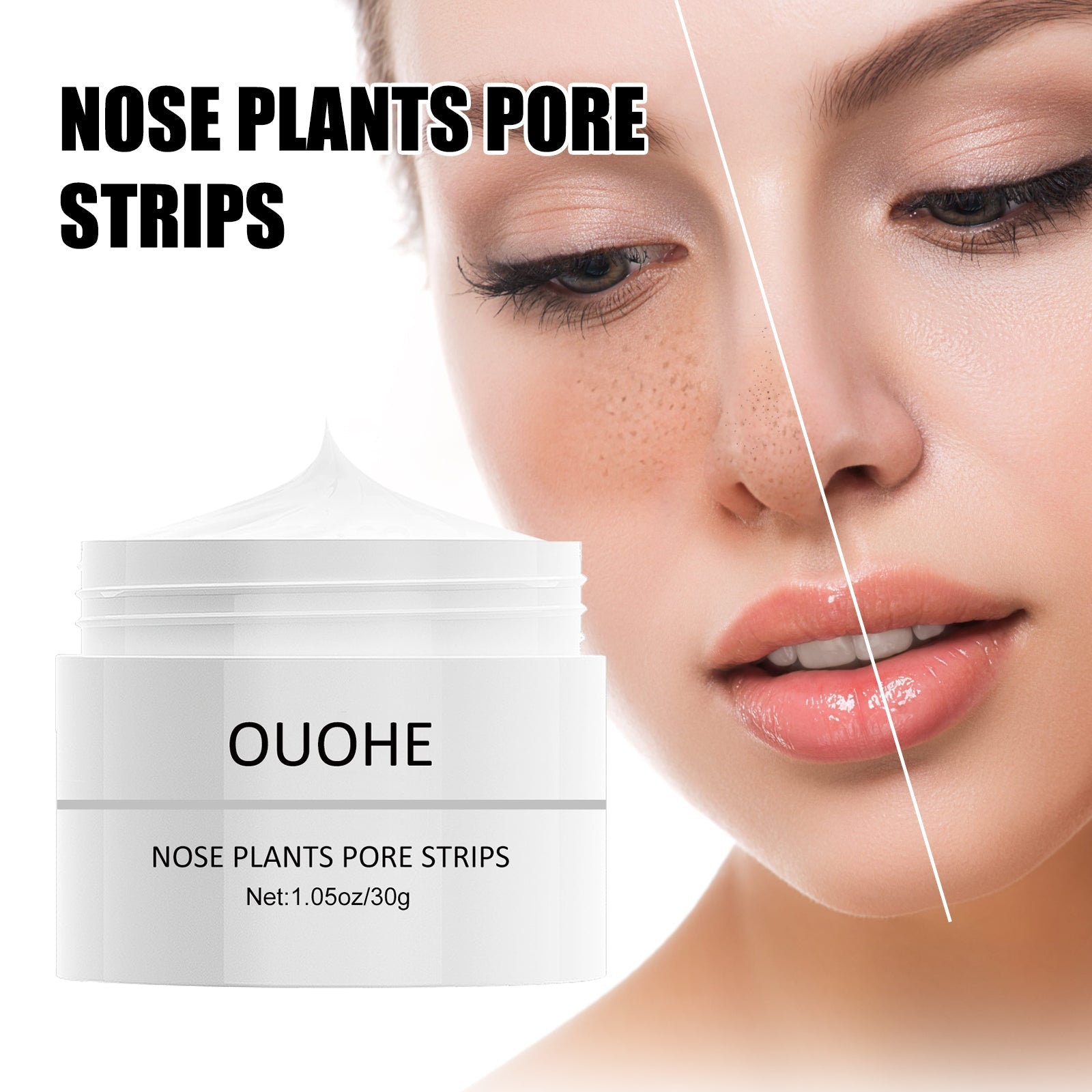 Remove Blackheads Peel Nose Mask, Deep Clean Remove Blackheads Acne And Tighten Pores Strawberry Nose Mask