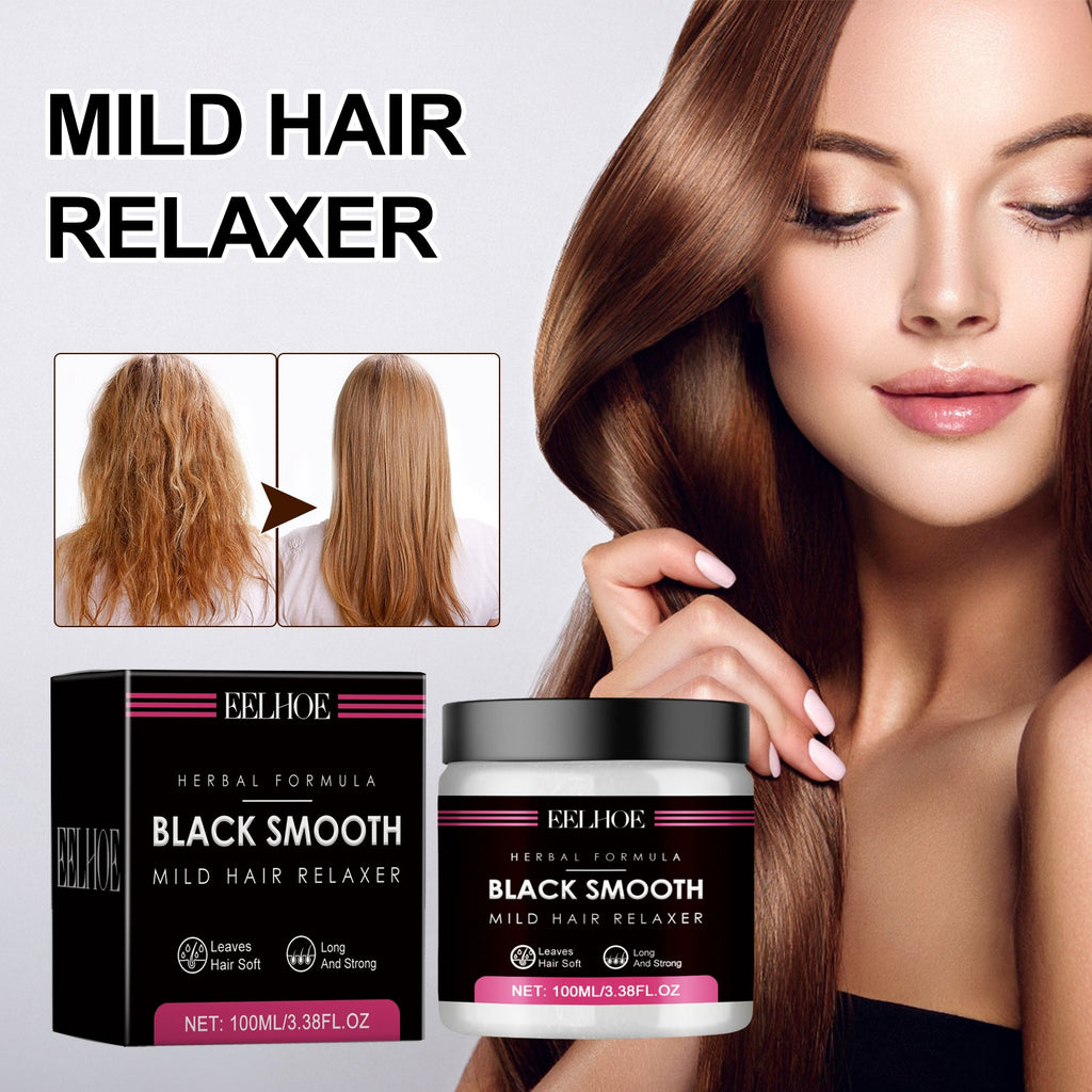 EELHOE Mild Hair Relaxer, Smoothing Dry Hair Smooth Straight Hair Gentle Nourishing Smoothing Treatment Cream