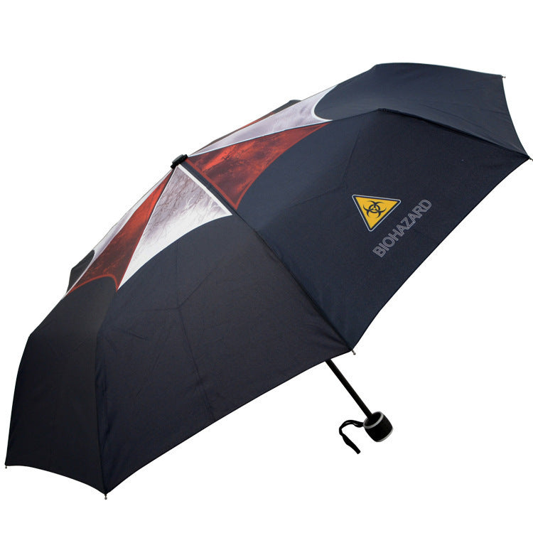 Creative Folding Sunny Umbrella Biochemical Crisis Triple Fold Sunshade Umbrella Rain and Rain dual-use