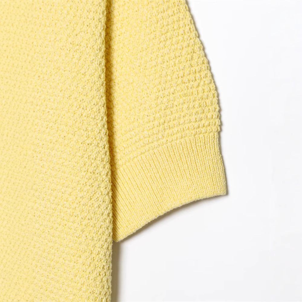 Spring New Style Round Neck Solid Color Loose Knit Sweater