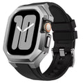 Stainless Steel Case Mod Kit for Apple Watch Ultra 1/2 & Series 4-9 – 49mm & 45/44mm with Fluororubber Strap