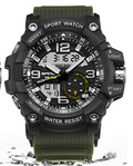 NEW Sport Analog-Digital Watch For Men and Woman  Waterresistant 50M Professional Waterproof Quartz Large Dial Military Wristwatches  With Night Mode