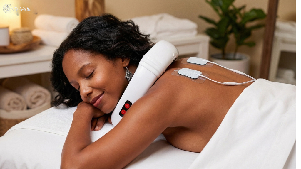 New Neck and back Massager Device Electric Muscle Vibration Stimulation Relaxation Instrument For Neck and back care