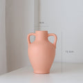 Round Belly Vase Double Ear Ceramic Table Top Decoration