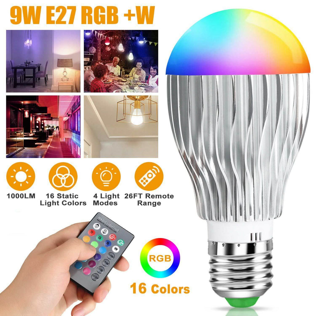 9W LED Light Bulb E27 RGB Lamp