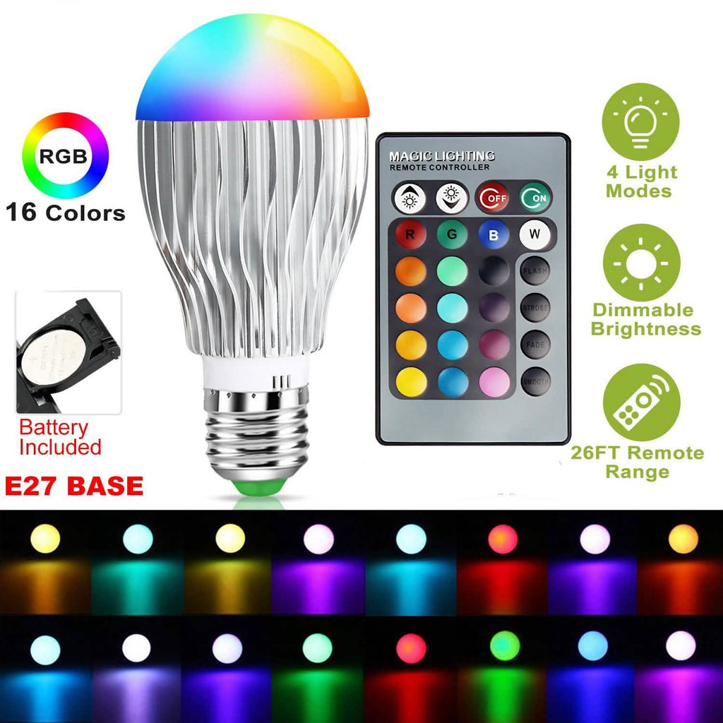 9W LED Light Bulb E27 RGB Lamp