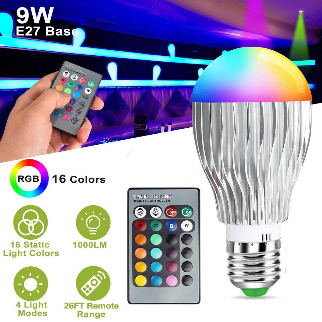 9W LED Light Bulb E27 RGB Lamp