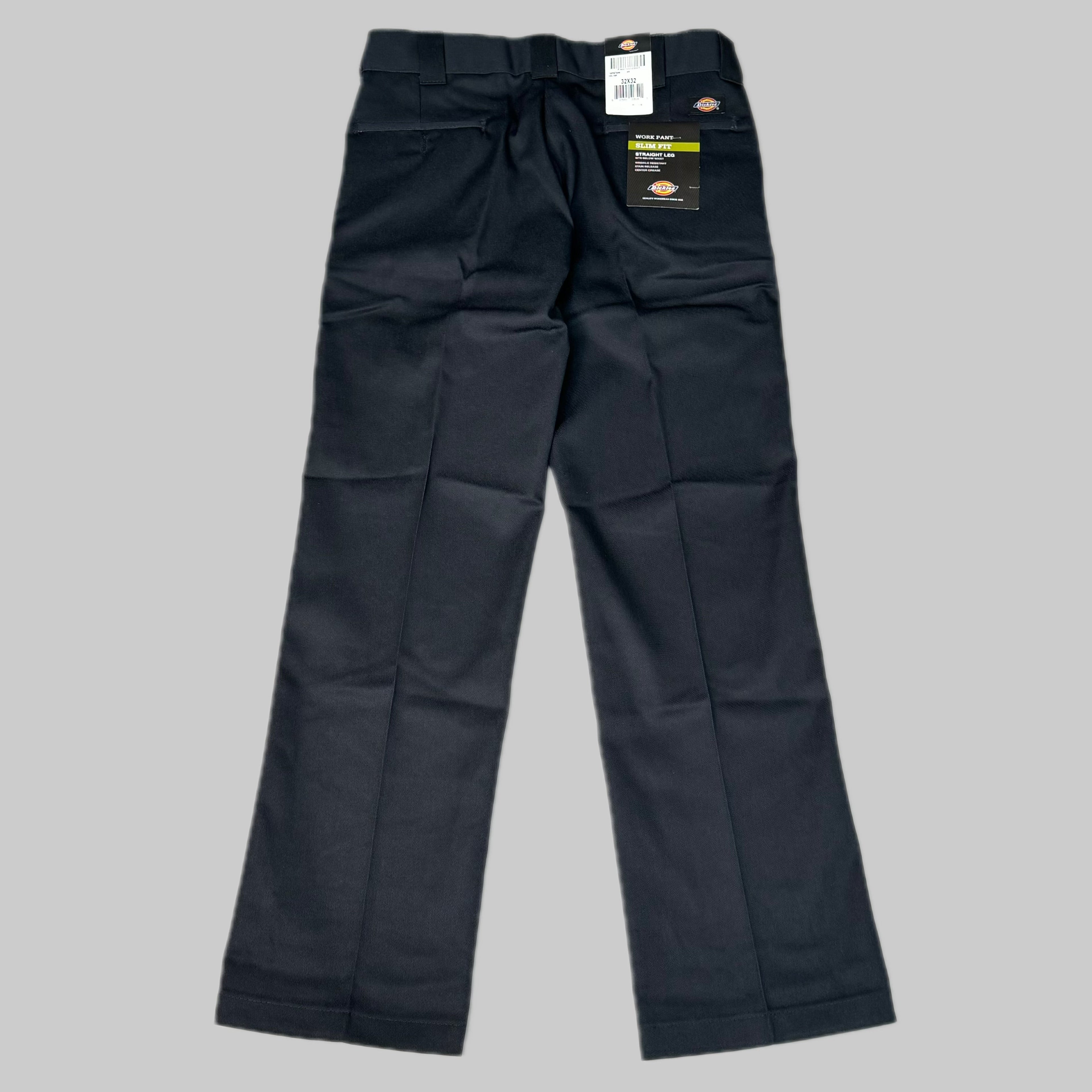 DICKIES Slim Fit Below Waist Easy Care Work Pant Men's Sz 32X32 Black WP873BK