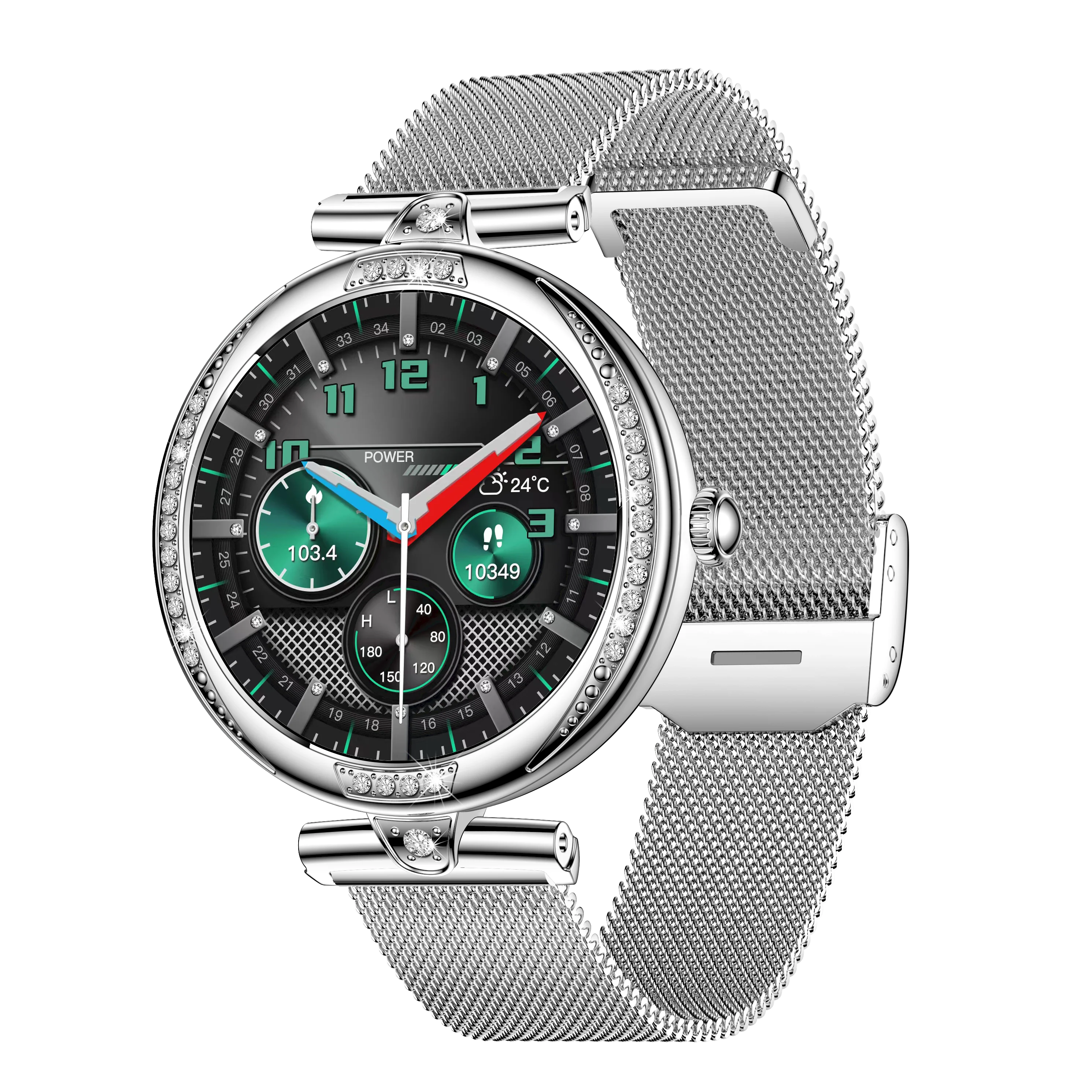 NX17 Pro Smart Watch Fashion Dimanond Ladies Wristwatch Amoled Bluetooth Calling Health Monitoring Women Fitness Smartwatch