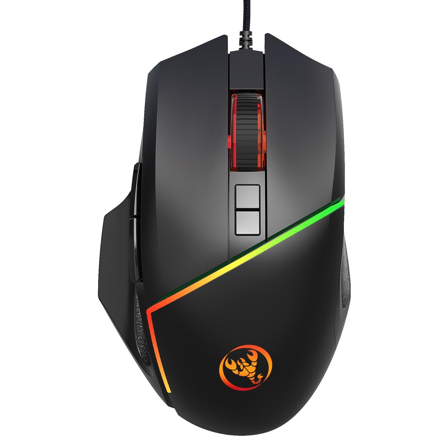 A876 wired mouse with colorful synchronized lighting, 6400dpi adjustable lighting, can turn off gaming mouse