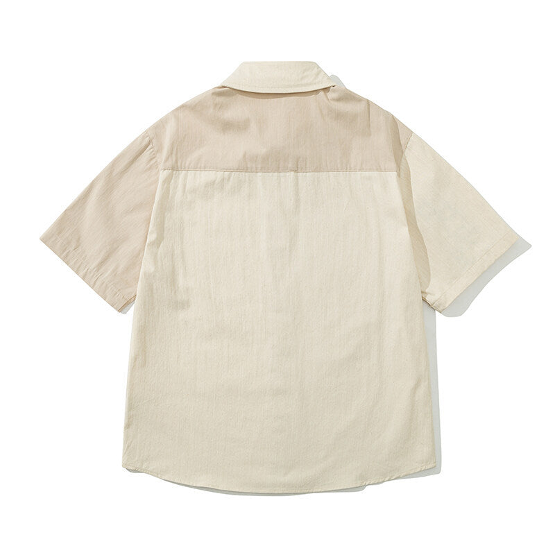Color blocking short sleeves