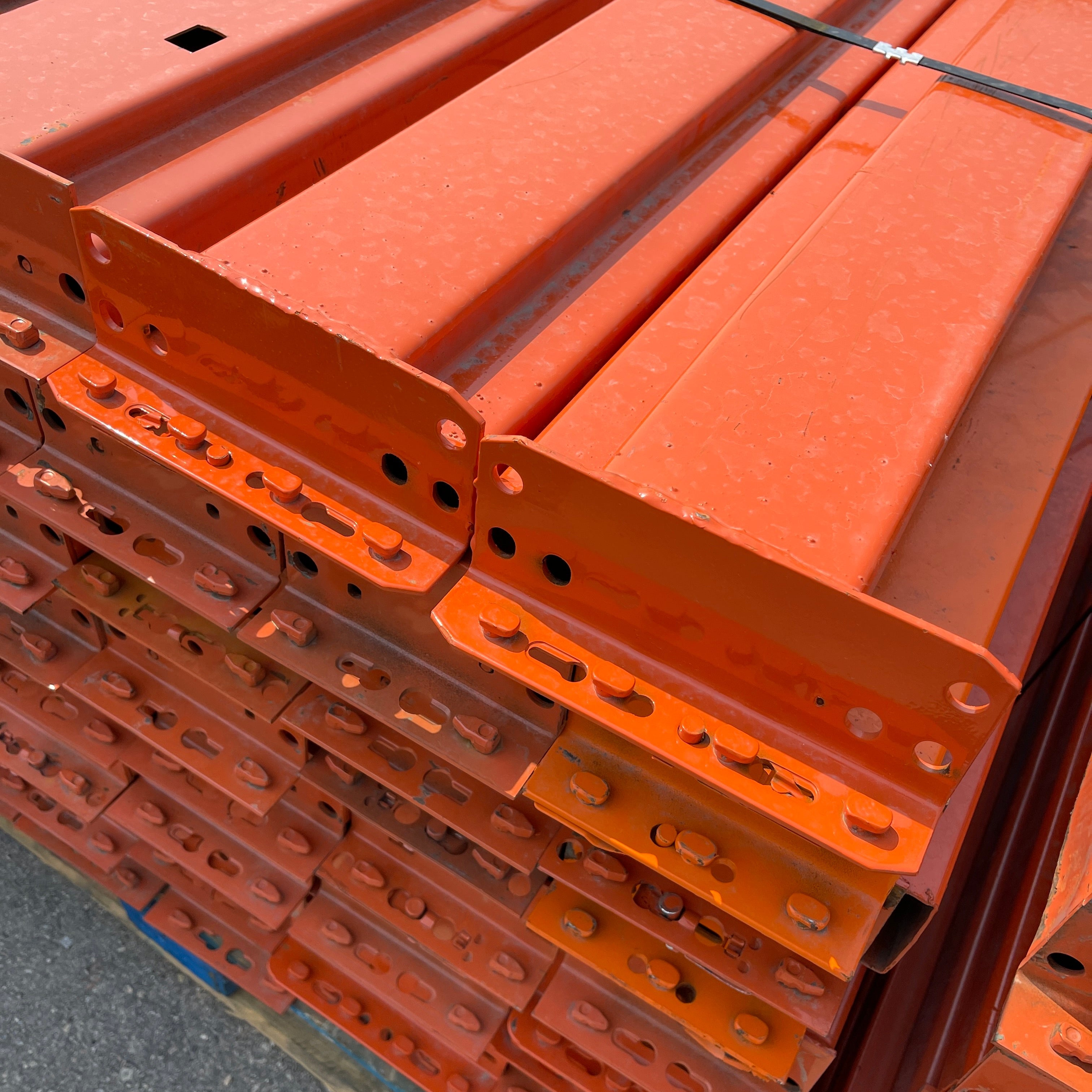 INTERACK Pallet Rack Cross Beam Teardrop Style (Round & Angular) 12 ft  x 6” Orange (Pre-Owned)