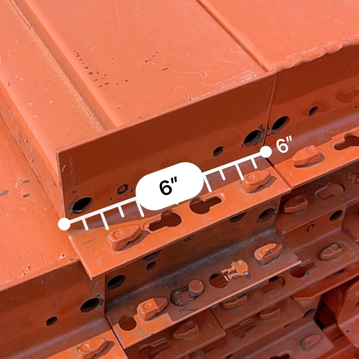 INTERACK Pallet Rack Cross Beam Teardrop Style (Round & Angular) 12 ft  x 6” Orange (Pre-Owned)