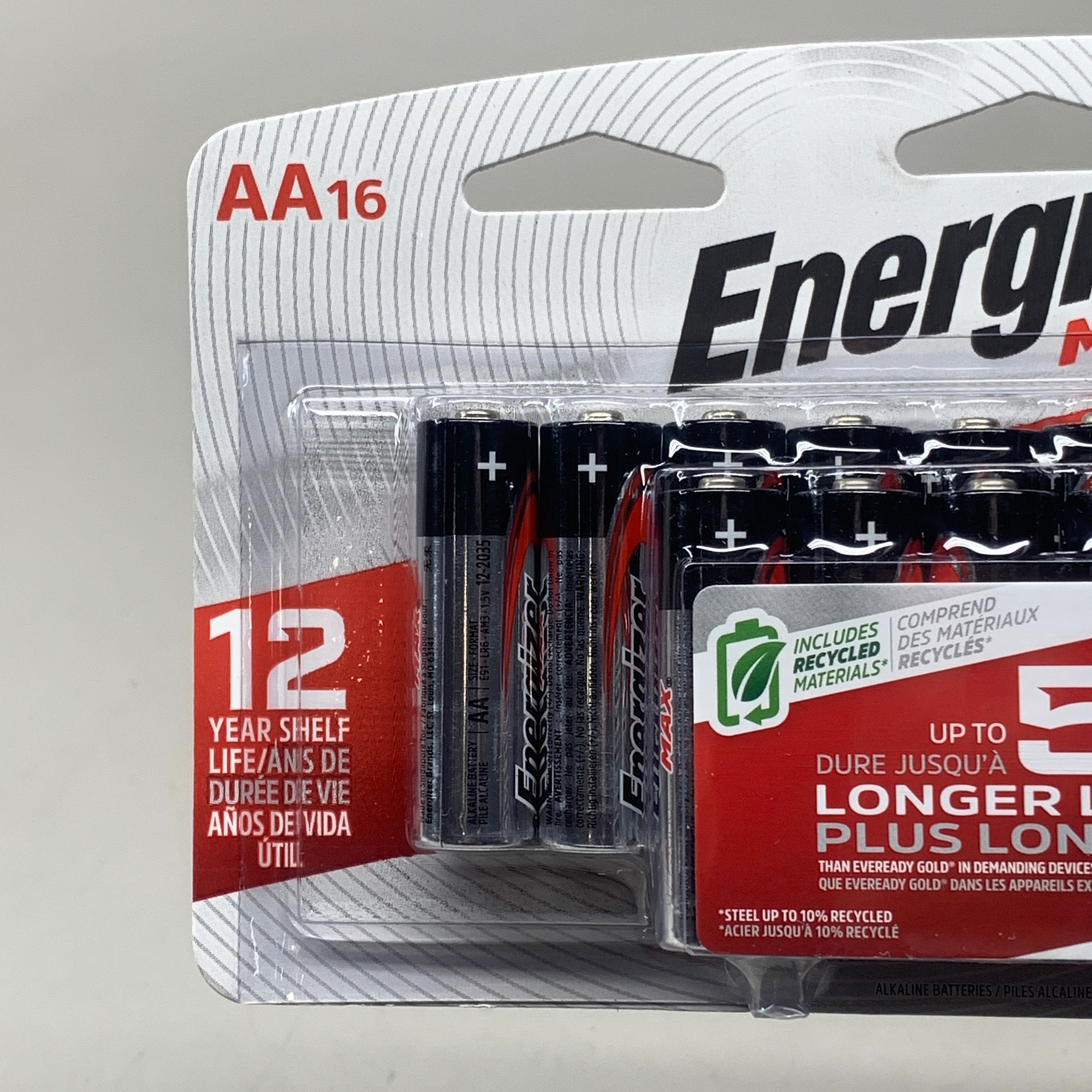 ENERGIZER MAX AA Alkaline Battery (16 Total Batteries) E91LP-16