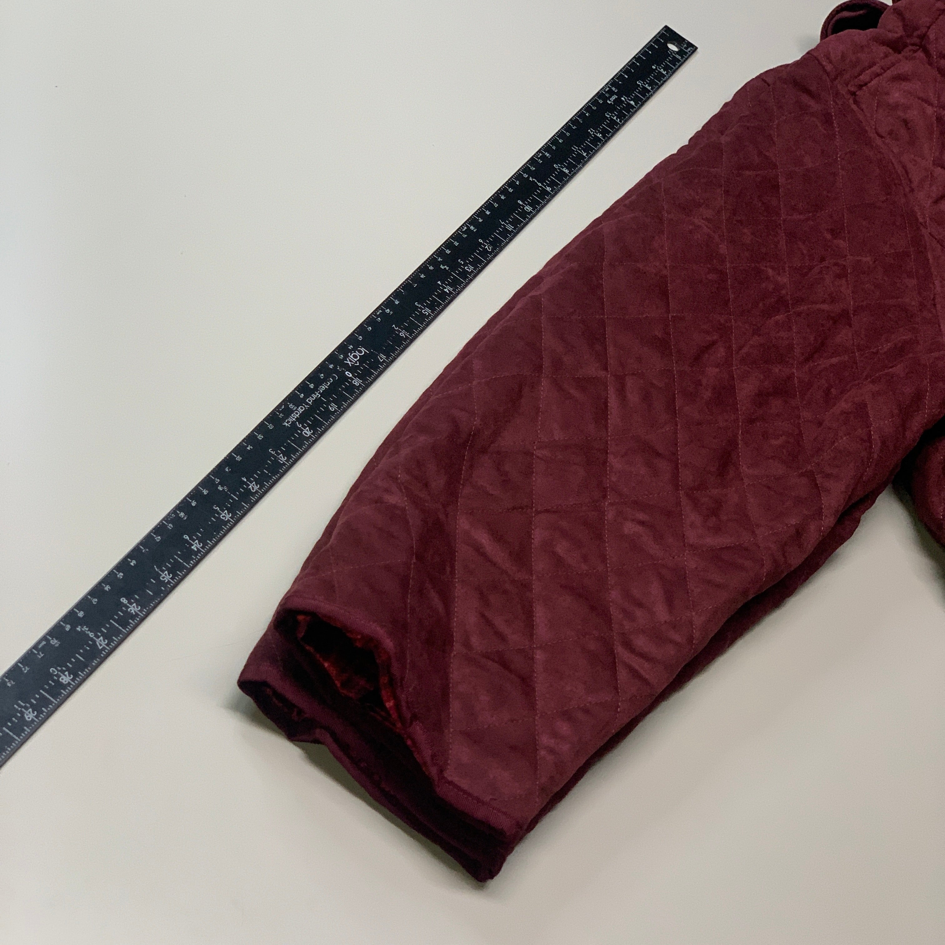 BRIDGE HAMPTON ISSAC MIZRAHI LIVE! Faux Suede Coat Full Snap Up Spiced Wine Sz 3X