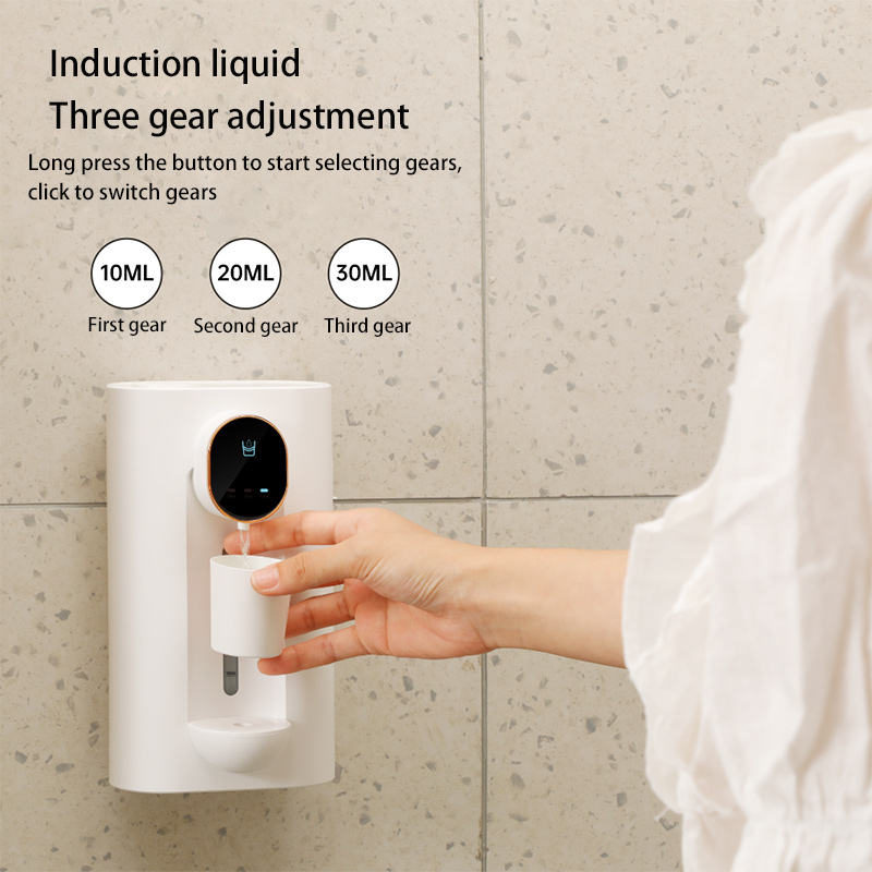 Household Bathroom Mouthwash Cups Wall Mounted Mouth Wash Machine Black Mouthwash Dispenser