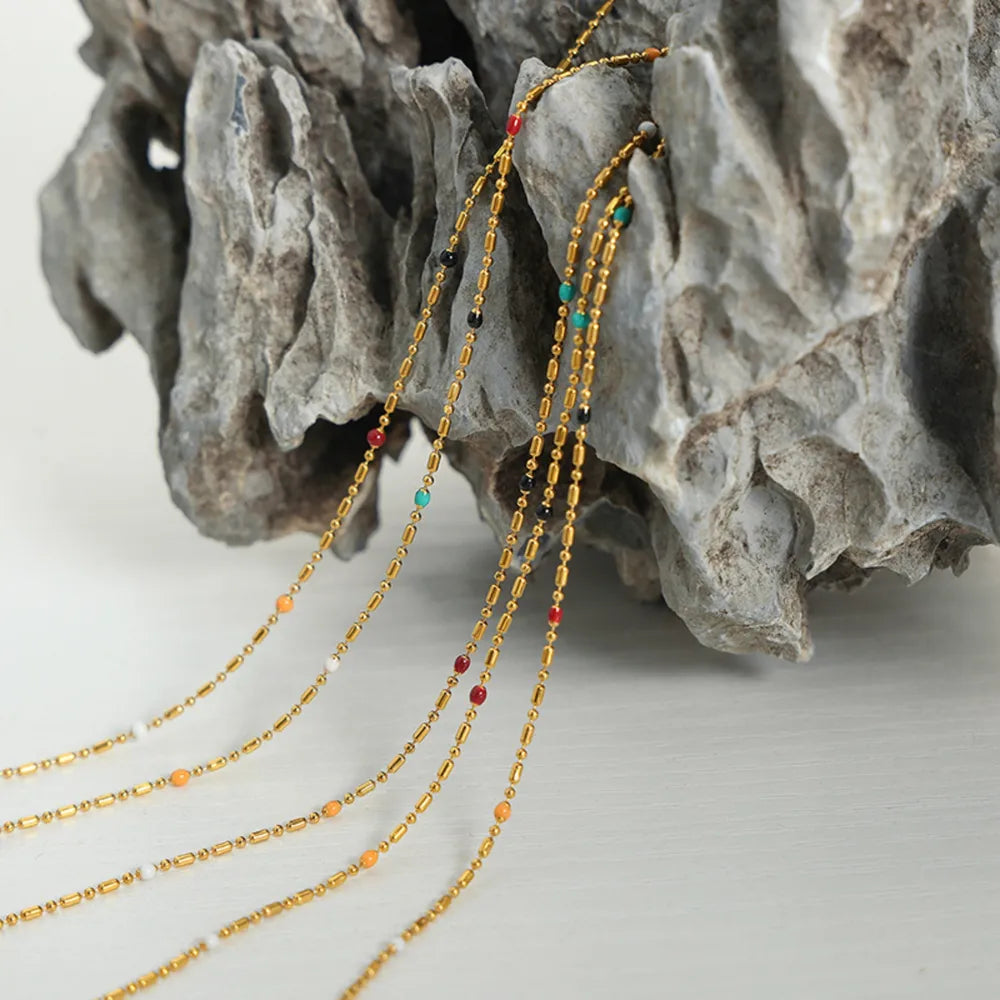Simple rice bead splicing rice bead chain design drop glaze clip bead chain