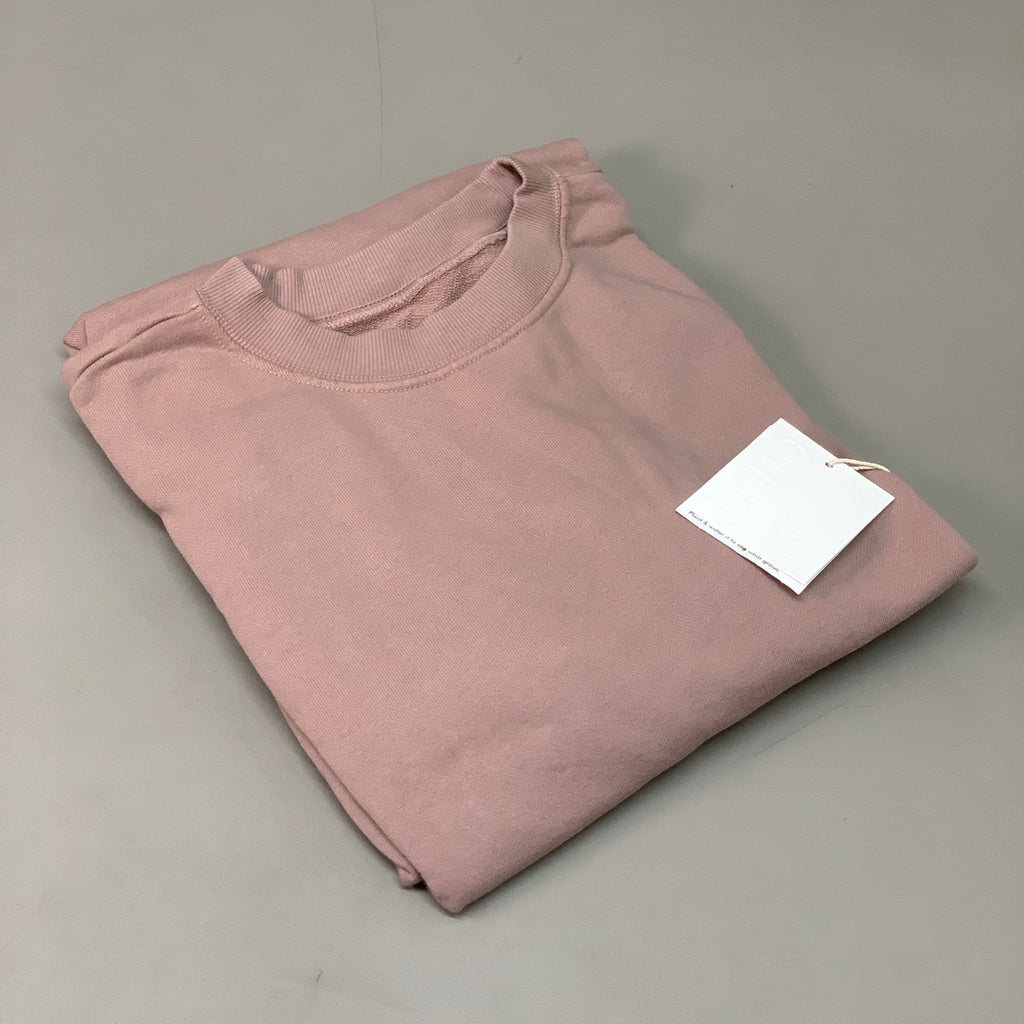 ETICA Viola Sweatshirt Dress Pleated Drop Shoulder Wood Rose Size Large EW174415