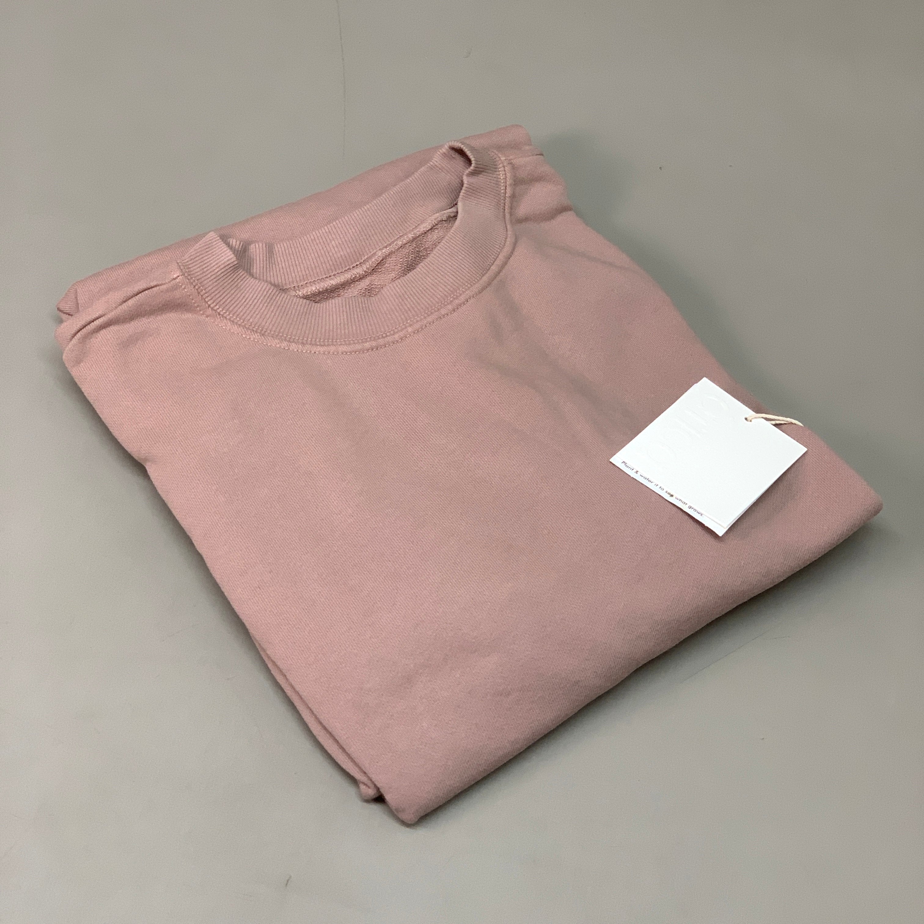 ETICA Viola Sweatshirt Dress Pleated Drop Shoulder Wood Rose Size Large EW174415