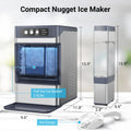 Nugget Ice Maker Countertop with Side Water Tank 40lbs/Day Self-Cleaning Pebble Ice Maker Machine Soft Chewable Pellet Ice