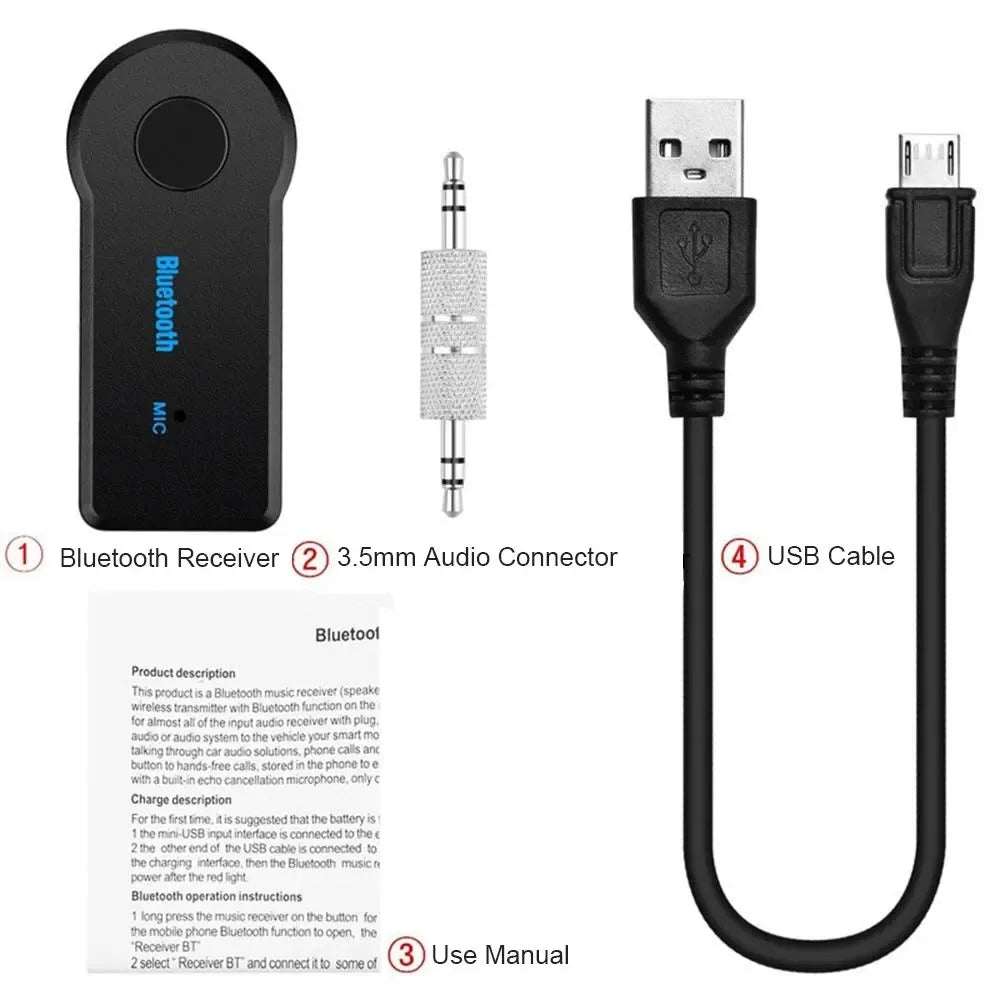 Car Bluetooth 5.0 Receiver 3.5mm Jack Wireless Bluetooth Transceiver  Adapter For Car Kit Music Audio Aux A2dp Earphone Receiver