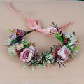 Vintage flower wreath autumn pine cone handmade simulation flower bridal hair accessory Hanfu headwear female