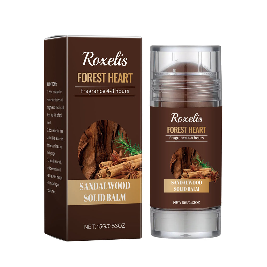 Roxelis Sandalwood Solid Balm Natural Light Fragrance Refreshing Lasting Daily Date Charming Charm Portable Solid Balm