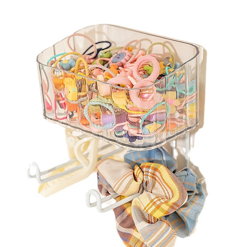 Hair accessory storage box children's non perforated headband hair hoop wall hanging