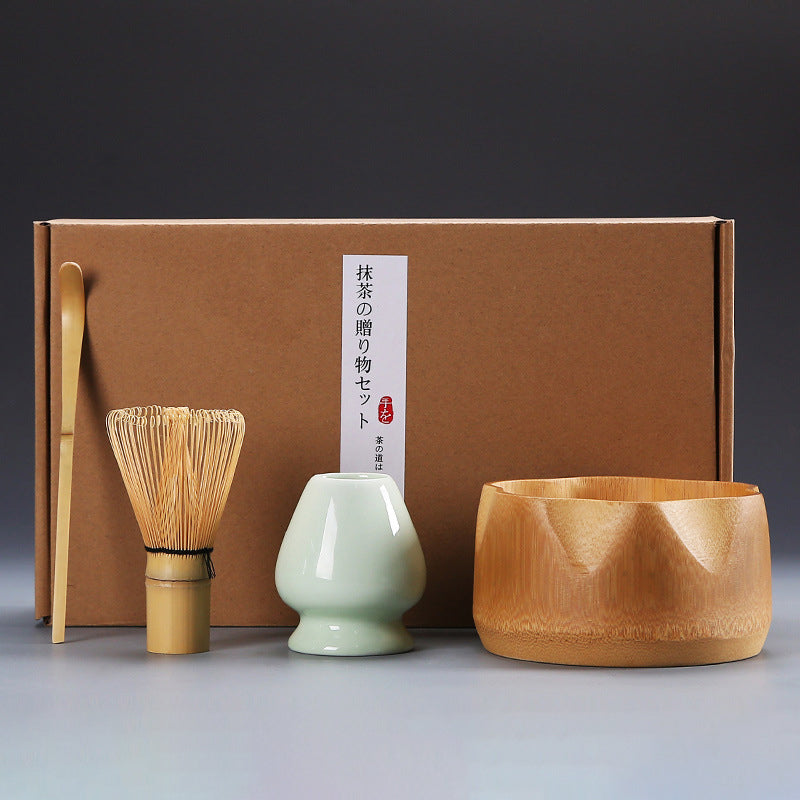 Tea Brush Matcha Brush Hyakumonari Tea Brush Stand Combination Song Dynasty Tea Ordering and Tea Playing Tools Set Japanese Gift Box