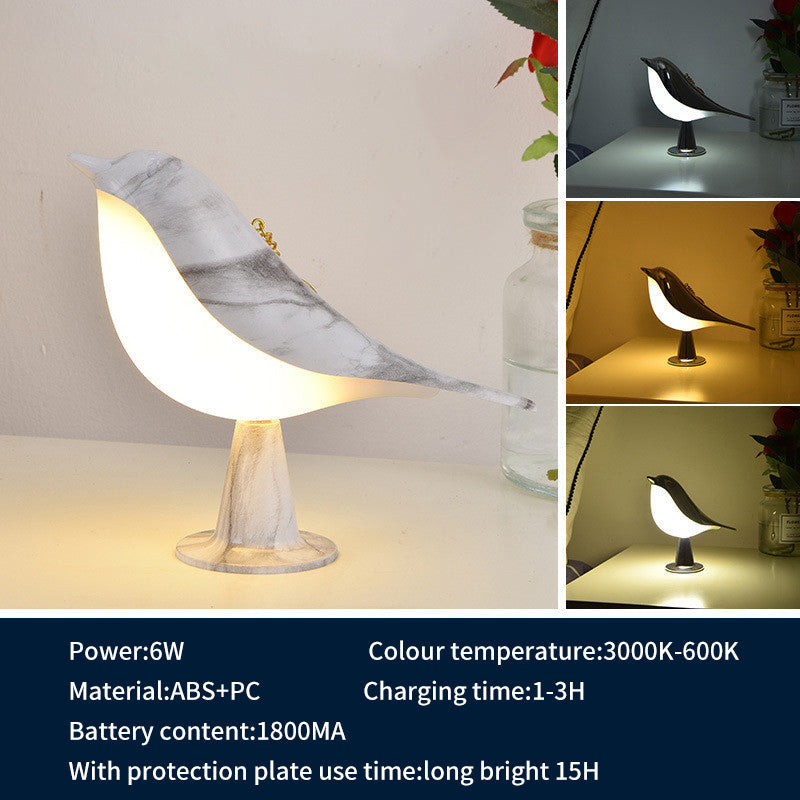Creative Magpie Aromatherapy Lamp Car mounted Decorative Lamp Bedside Bird Night Lamp Three color Touch Charging Atmosphere Table Lamp