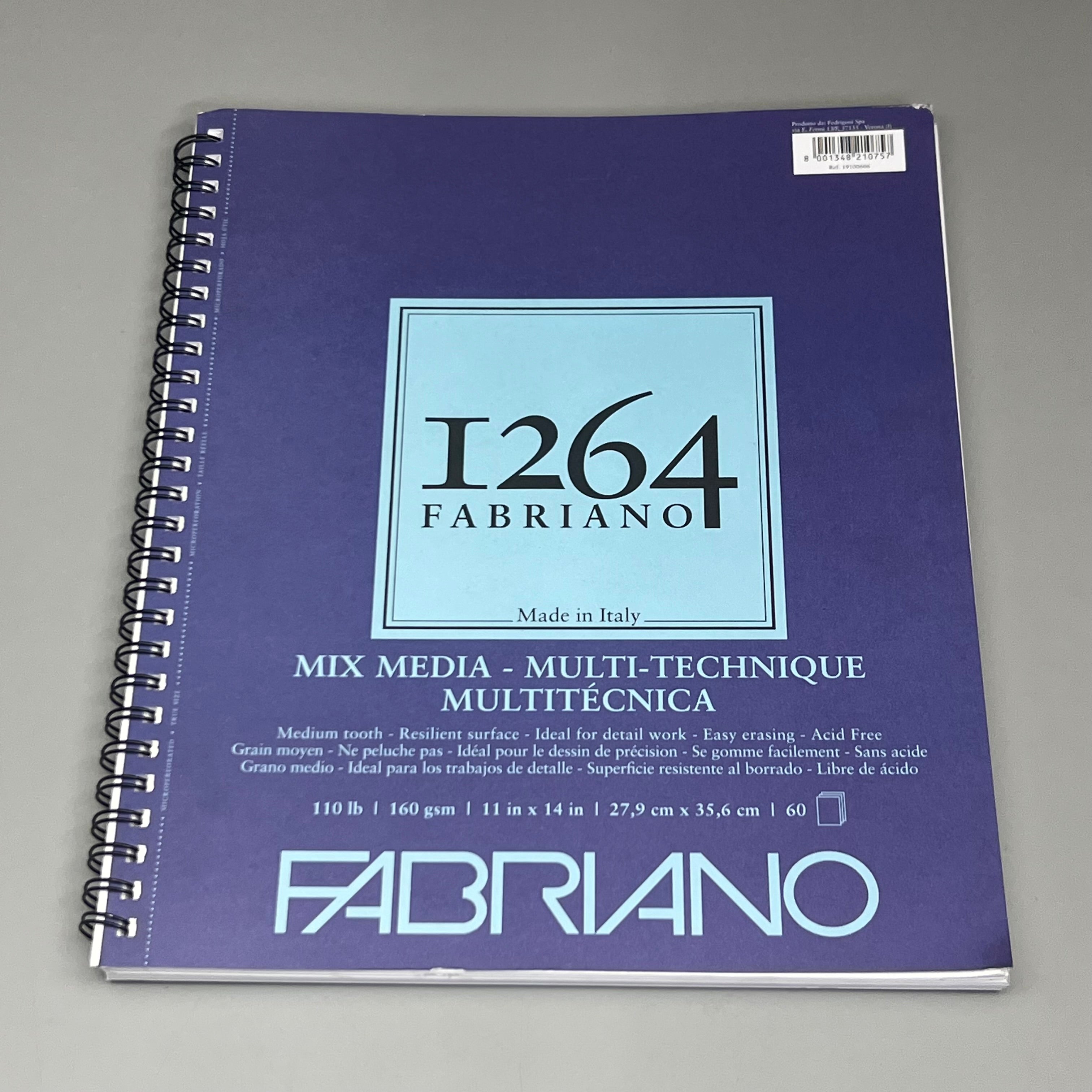 FABRIANO I264 (5 PACK, 60 Each) 11" x 14" Mix Media - Multi -Technique Paper