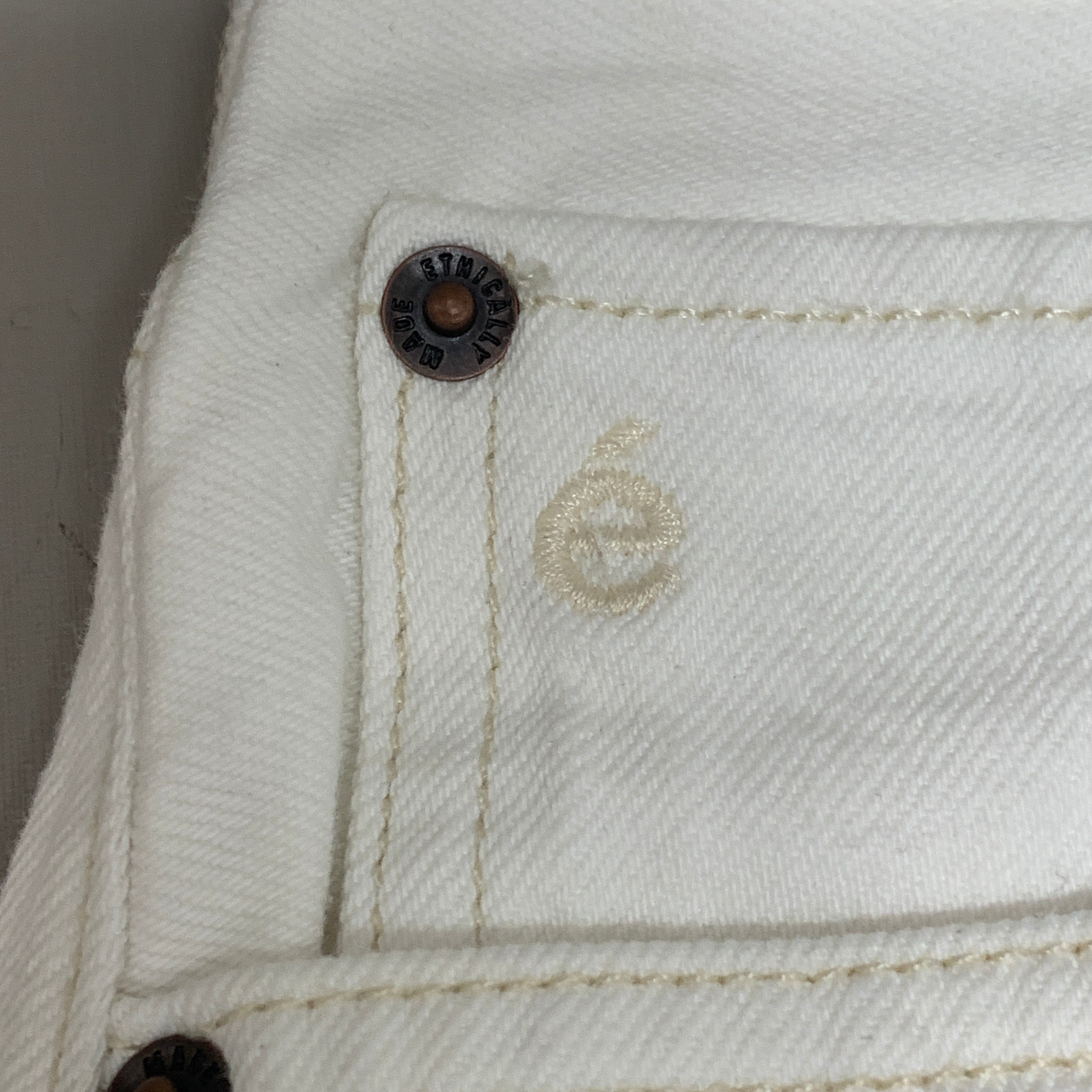 ETICA Tyler High Waist Straight Leg Ankle jeans Vintage White Size 27 EW180114A