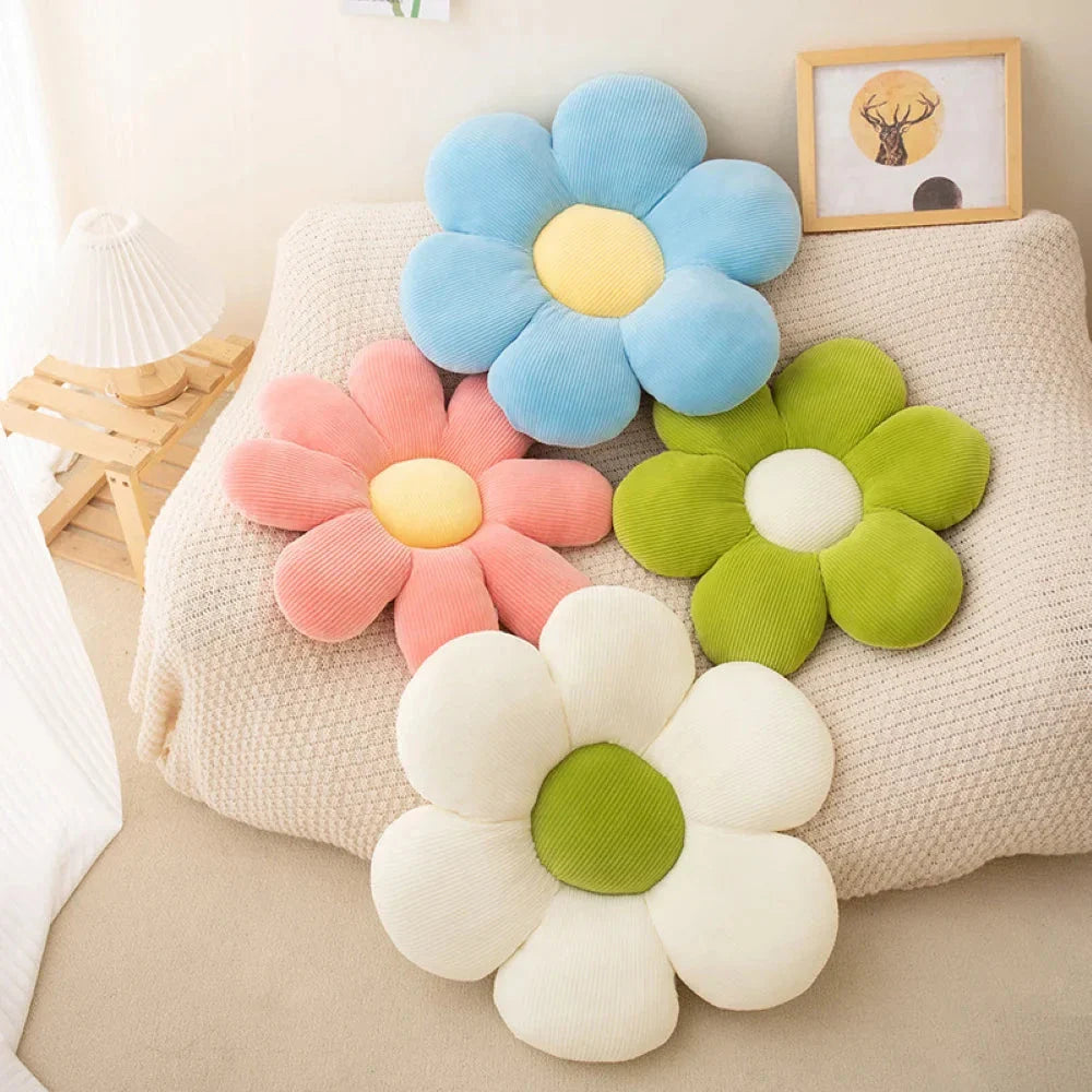 Flower-Shaped Plush Pillow – Cute Anime Cushion for Kids & Office