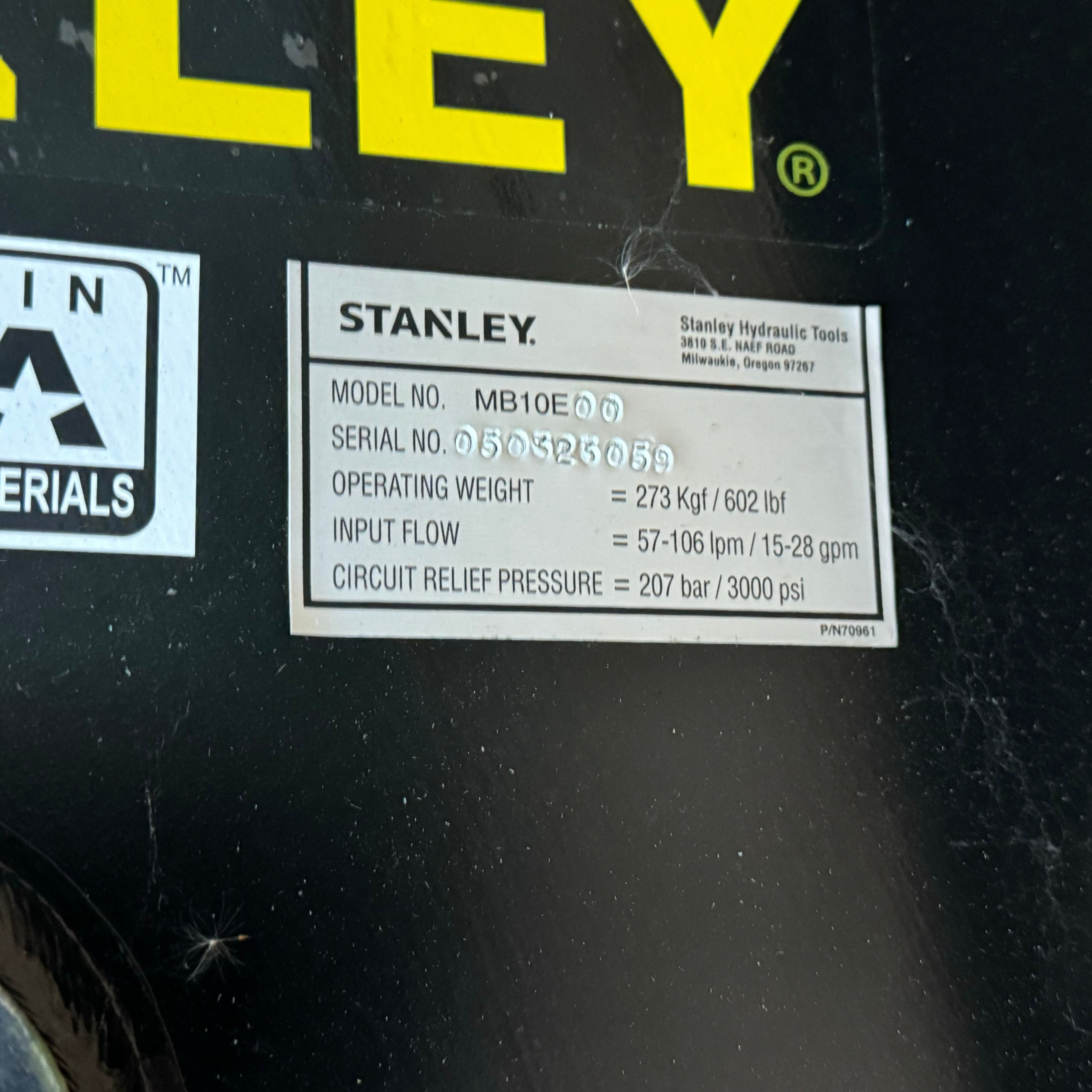 STANLEY Mounted Hydraulic Breaker 4-Position Cradle Bracket MB10E00